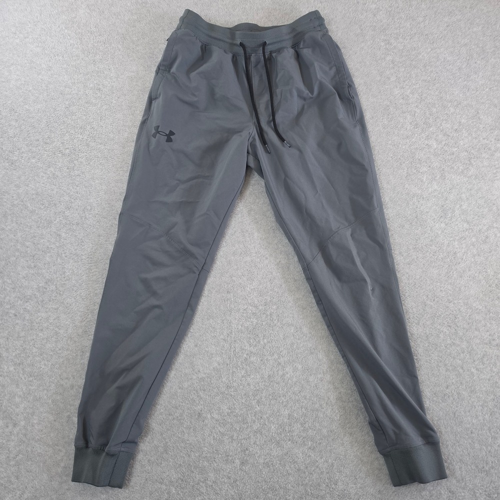 Under Armour Mens Gray Athletic Joggers Training Pants Size M Pocket Drawstring